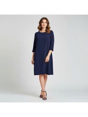 Universal Standard Maritime Blue Long Sleeve Premier Dress Size Medium